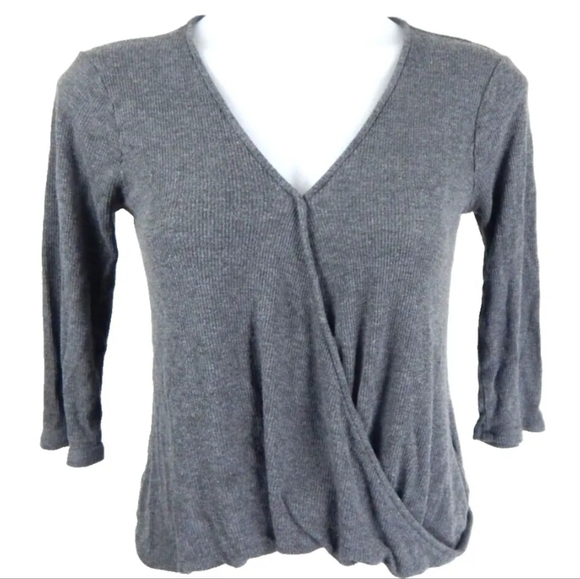 Eri + Ali Ranier Wrap Top Ribbed - Picture 2 of 4